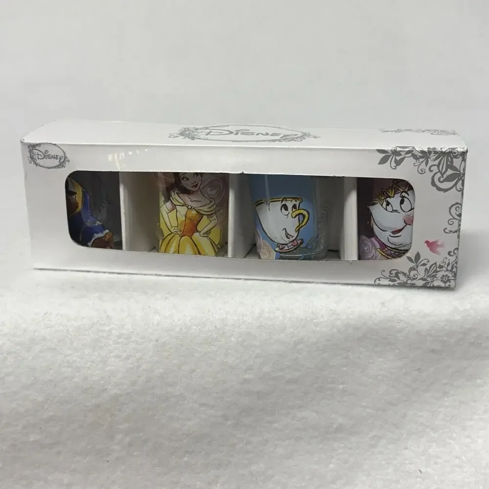 Disney Beauty & The Beast Set of 4 Shot Glasses Set / 1.5 oz Glass Open Box